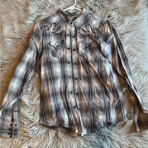 Women’s Western Plaid Shirt - black & pink